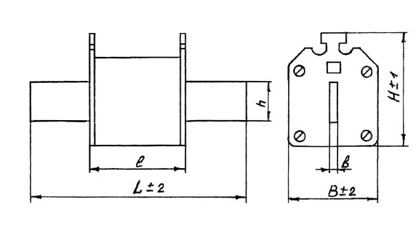 Схема габаритных размеров предохранителя ПН-22