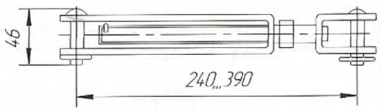 Габаритные размеры натяжной муфты НМ-500 