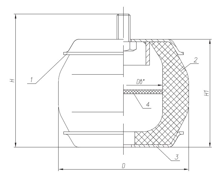 Схема конструкции виброизолятора ВРВ-100