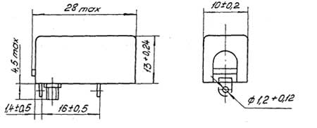 Размеры реле РБ-5